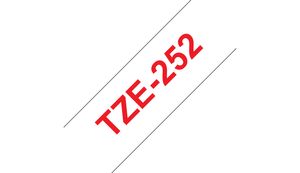 Labeltape Brother P-touch TZE-252 24mm rood op wit