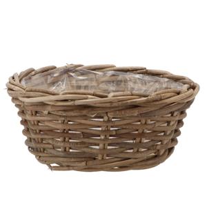 Plantenmand/aardappelmand tafelmodel - Ivy - met binnenzak - rotan - B30 x H13 cm - binnen/buiten