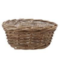 Plantenmand/aardappelmand tafelmodel - Ivy - met binnenzak - rotan - B30 x H13 cm - binnen/buiten