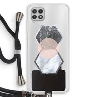 Creatieve toets: Samsung Galaxy A22 4G Transparant Hoesje met koord