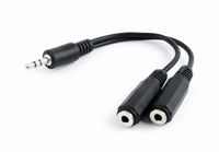 Gembird CCA-415-0.1M audio kabel 0,1 m 3.5mm 2 x 3.5mm Zwart - thumbnail