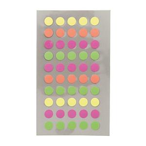 Hobby stickers - 200x stuks - D8 mm - neon gekleurde ronde stickers - Kantoor stickers - Scrapbook