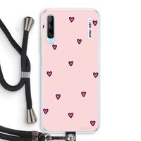 Hartjes: Huawei P Smart Pro Transparant Hoesje met koord Hartjes: Huawei P Smart Pro Transparant Hoesje met koord