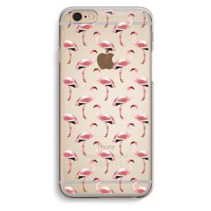 Flamingoprint groen: iPhone 6 / 6S Transparant Hoesje