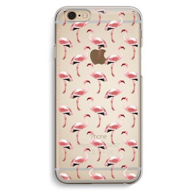 Flamingoprint groen: iPhone 6 / 6S Transparant Hoesje