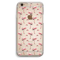 Flamingoprint groen: iPhone 6 / 6S Transparant Hoesje