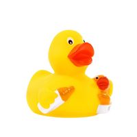 Rubberen badeendje mama en baby eend geel 8 cm Rubberen badeendje mama en baby eend geel 8 cm