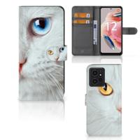 Xiaomi Redmi Note 12 4G | Telefoonhoesje | Met pasjeshouder | Witte Kat