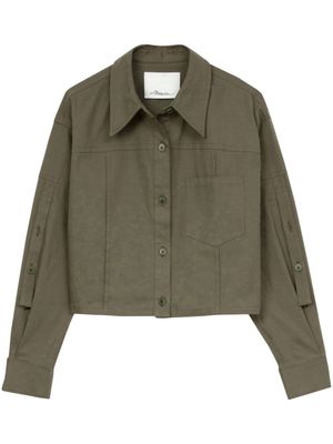 3.1 Phillip Lim chemise crop à manches longues - Vert