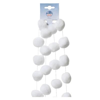 Decoris Sneeuwballen slinger - wit - 180 cm - sneeuwversiering - Kerstmis decoratie