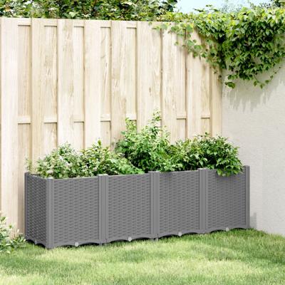 VidaXL Plantenbak 160x40x53 cm polypropeen lichtgrijs