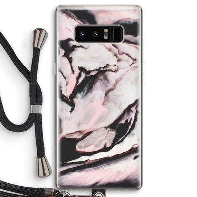 Roze stroom: Samsung Galaxy Note 8 Transparant Hoesje met koord