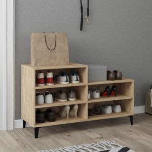 Schoenenkast 102x36x60 cm bewerkt hout sonoma eikenkleurig