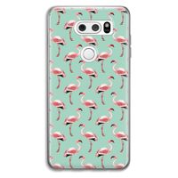 Flamingoprint groen: LG V30 Transparant Hoesje