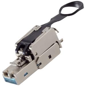 BKL Electronic RJ45-stekker, zonder gereedschap, Easy Pull, STP, Cat 6A 10121203 Stekker, recht Aantal polen 8P8C Zilver 1 stuk(s)