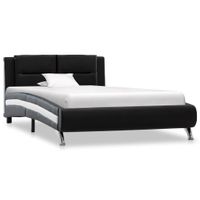 vidaXL Bedframe kunstleer zwart 90x200 cm - thumbnail