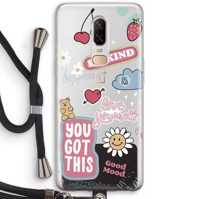 Positivity: OnePlus 6 Transparant Hoesje met koord