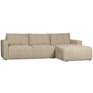 vtwonen Bar Chaise Longue Rechts - Stof - Zand - 87x280x170