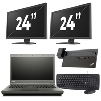 Lenovo ThinkPad T440 - Intel Core i5-4e Generatie - 14 inch - 8GB RAM - 240GB SSD - Windows 11 + 2x 24 inch Monitor