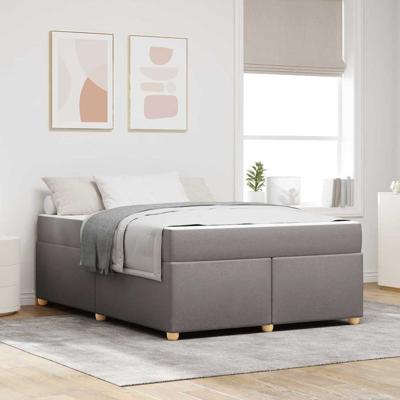 Bedframe met matras Taupe 160 x 200 cm Stof