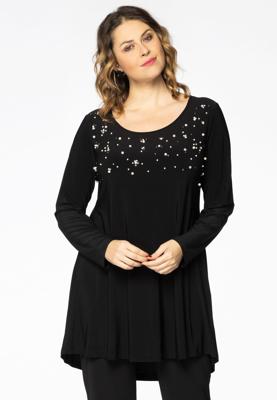 Yoek Tuniek wide bottom strass | Zwart | Maat 58/60