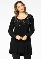 Yoek Tuniek wide bottom strass | Zwart | Maat 58/60