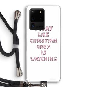 Christian Grey: Samsung Galaxy S20 Ultra Transparant Hoesje met koord
