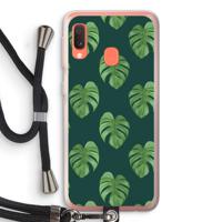 Monstera leaves: Samsung Galaxy A20e Transparant Hoesje met koord