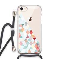 Gekleurde driehoekjes pastel: iPhone 8 Transparant Hoesje met koord