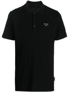 Philipp Plein polo à plaque logo - Noir