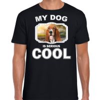 Honden liefhebber shirt Basset my dog is serious cool zwart voor heren - thumbnail