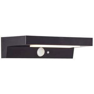 Brilliant Barker G40415/06 Wandlamp op zonne-energie met bewegingsmelder 3 W Warmwit Zwart