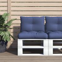 VidaXL Palletkussenset 60x38x13 cm stof marineblauw