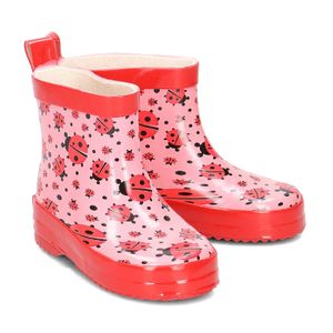 Playshoes halfhoge regenlaarzen Lieveheersbeestje Roze Maat