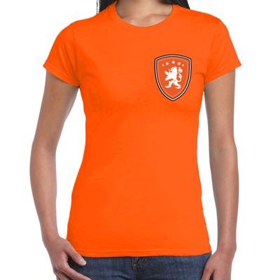EK / WK supporter T-shirt - dames - oranje schild - Leeuw - Koningsdag EK / WK supporter T-shirt - dames - oranje schild - Leeuw - Koningsdag