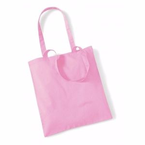 Tote bag katoenen tasje lichtroze 42 x 38 cm