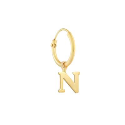 Minimalistische letter oorbel - 14K GOUD - Goud - N