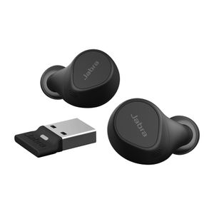 Jabra Evolve2 Buds In Ear oordopjes Bluetooth Stereo Zwart Ruisonderdrukking (microfoon), Noise Cancelling Oplaadbox, Microfoon uitschakelbaar (mute)