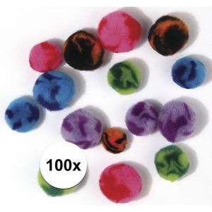 100x knutsel pompons assortiment