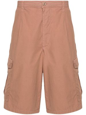 Emporio Armani short en coton à pinces - Marron