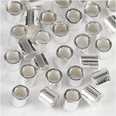 Creativ Company Knijpkralen, d 2 mm, zilver, 50 stuk/ 1 doos