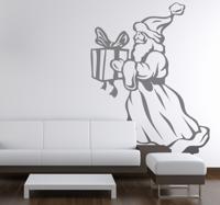 Kerstman met cadeau sticker Kerstman met cadeau sticker