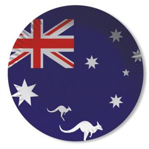 Australie vlag thema wegwerp bordjes - 10x stuks - dia 23 cm - papier