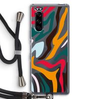 Colored Zebra: Sony Xperia 5 Transparant Hoesje met koord