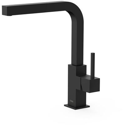 Keukenkraan Tres Cuadro | Opbouw | 360° Draaibaar | Uitrekbare sproeier | Mengkraan | 1-hendel | Vierkant | Zwart mat