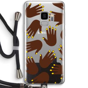 Hands dark: Samsung Galaxy S9 Transparant Hoesje met koord
