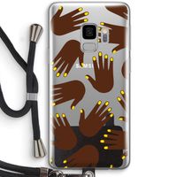 Hands dark: Samsung Galaxy S9 Transparant Hoesje met koord