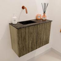 Toiletmeubel Mondiaz Joya Dlux | 60 cm | Meubelkleur Dusk | Faye wastafel Lava Wasbak Links | Zonder kraangat(en)