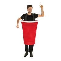 Bier pong kostuum - rood - voor volwassenen - one size - Carnaval verkleedkleding