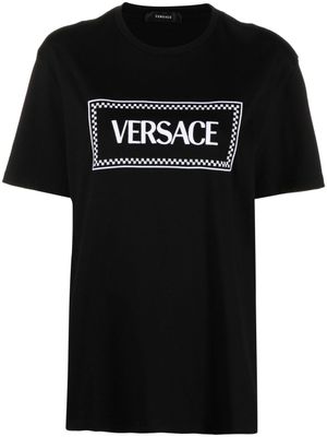 Versace t-shirt 90s Vintage à logo brodé - Noir